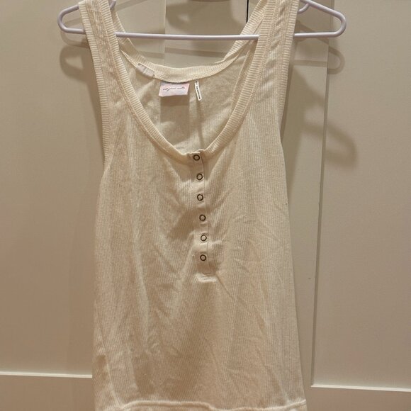 Off White Tank Top with Buttons, Good Condition - Picture 1 of 5